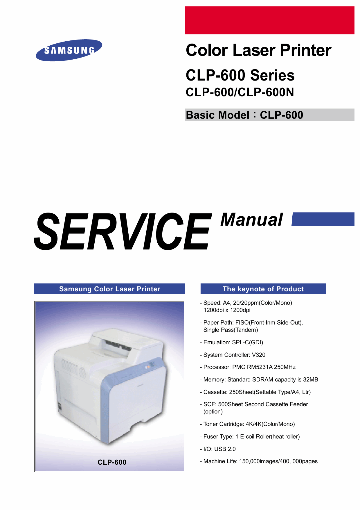 Samsung Color-Laser-Printer CLP-600 600N Parts and Service Manual-1